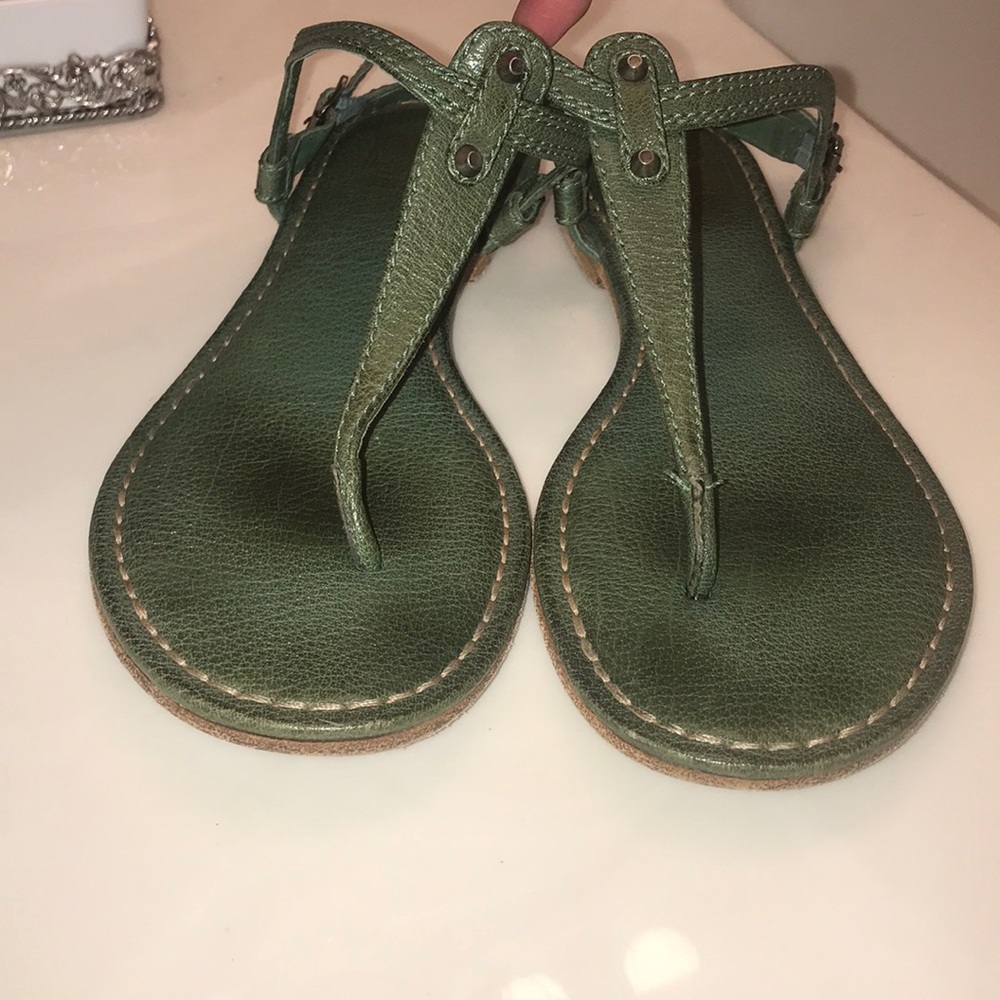 Frye Green Leather Sandals - Picture 2 of 6